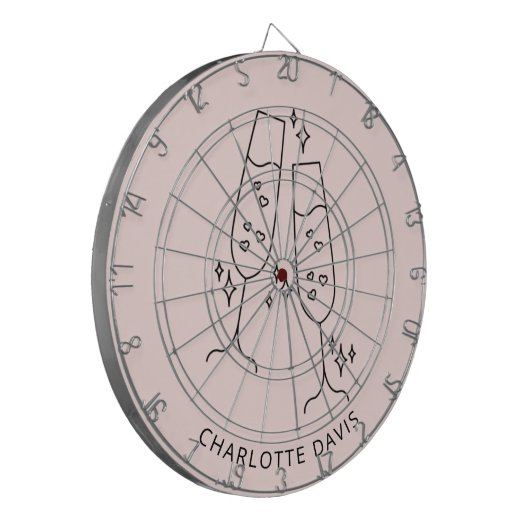 Rose Goldflötengläser-Beifall Name Party Dartscheibe (Vorderseite Links)