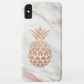 Rose Goldfolie Ananas auf Weißmarmor Case-Mate iPhone Hülle (Rückseite)