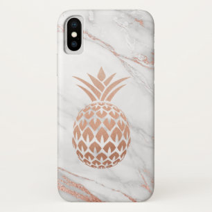 Rose Goldfolie Ananas auf Weißmarmor Case-Mate iPhone Hülle