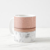 Rose Goldfolie auf Marmor Kaffeetasse (Vorderseite Links)