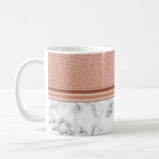Rose Goldfolie auf Marmor Kaffeetasse (Links)