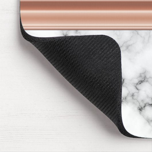 Rose Goldfolie auf Marmor Mousepad (Ecke)