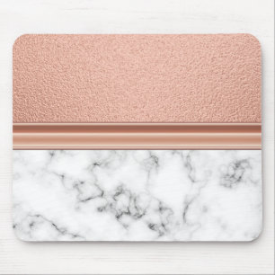 Rose Goldfolie auf Marmor Mousepad