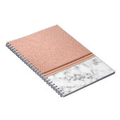 Rose Goldfolie auf Marmor Notizblock (Rechte Seite)