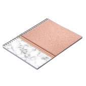 Rose Goldfolie auf Marmor Notizblock (Linke Seite)