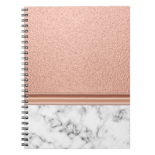 Rose Goldfolie auf Marmor Notizblock (Vorderseite)