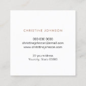 Rose-Goldfolie aus elegantem Schwarz und IMITAT Quadratische Visitenkarte (Rückseite)