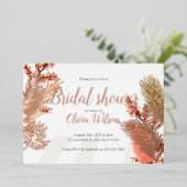 Rose Goldfolie Blätter Brautdusche Einladung (Stehend vorne)