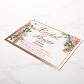 Rose Goldfolie Blumenvlies Brautparty Folieneinladung (Gedreht)