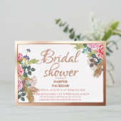 Rose Goldfolie Blumenvlies Brautparty Folieneinladung (Stehend vorne)