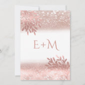 Rose Goldfolie botanische Glitterkalligraphie Einladung (Rückseite)