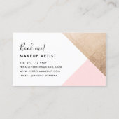 Rose Goldfolie geometrisch modern rot rosa weiß Visitenkarte (Rückseite)