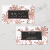 Rose Goldfolie Glaspalme Makeup Haar Drehbuch Visitenkarte (Vorne/Hinten)