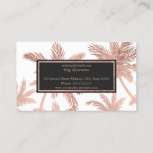 Rose Goldfolie Glaspalme Makeup Haar Drehbuch Visitenkarte (Rückseite)