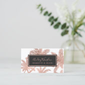 Rose Goldfolie Glaspalme Makeup Haar Drehbuch Visitenkarte (Stehend Vorderseite)