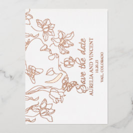 Rose Goldfolie-Kalligrafie Save the Date Folieneinladung