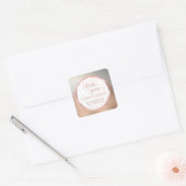 Rose Goldfolie Kalligraphie Vielen Dank Quadratischer Aufkleber (Umschlag)
