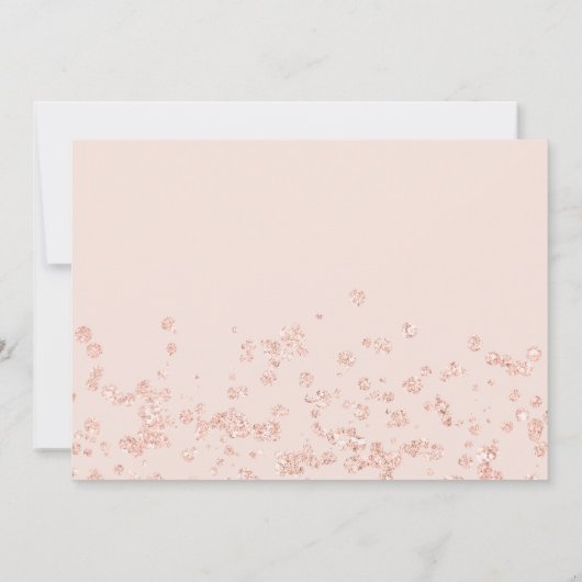 Rose Goldfolie Konfetti Foto rot Quinceanera Einladung (Rückseite)