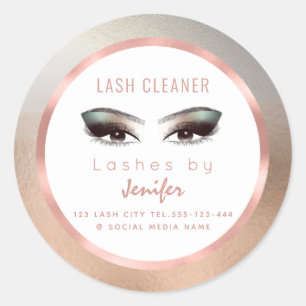 Rose Goldfolie-Make-up-Augen Strickreiniger Runder Aufkleber