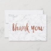 Rose Goldfolie Marmor Brauch danke Ihnen Hochzeit (Vorderseite)