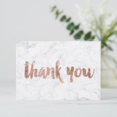 Rose Goldfolie Marmor Brauch danke Ihnen Hochzeit (Stehend Vorderseite)