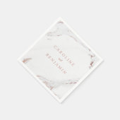 Rose Goldfolie Marmor Luxus moderne Hochzeit Serviette (Ecke)