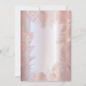 Rose Goldfolie Metallische tropische Blätter roman Einladung (Rückseite)