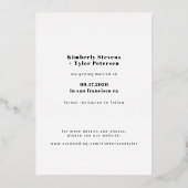 Rose Goldfolie Moderne Foto Hochzeit speichern das Folieneinladung (Rückseite)