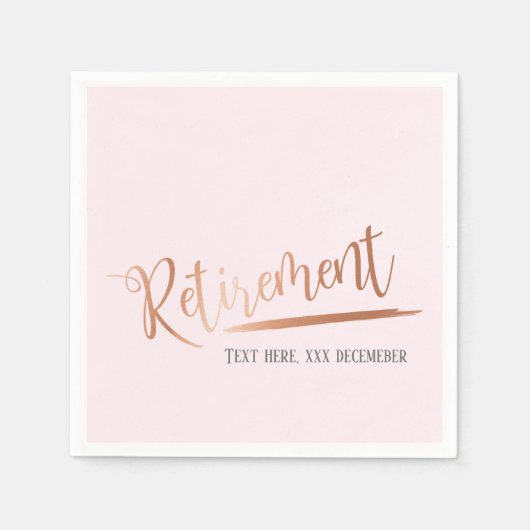 Rose Goldfolie, Pensionierung Serviette (Vorderseite)