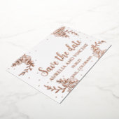 Rose Goldfolie Save the Date Folieneinladung (Gedreht)