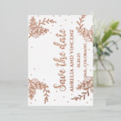 Rose Goldfolie Save the Date Folieneinladung (Stehend vorne)