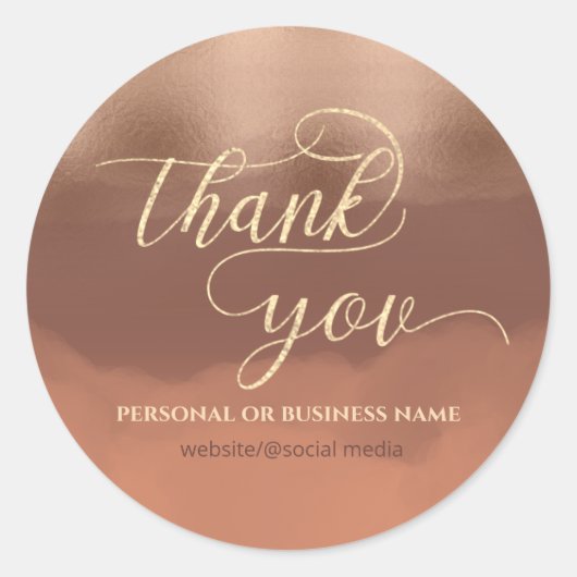 Rose Goldfolie Zimt Wasserfarbe Runder Aufkleber (Vorderseite)