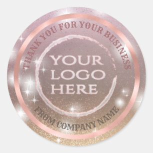 Rose Goldfolienglanz dank individuelles Logo Runder Aufkleber