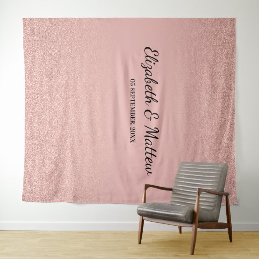 Rose Goldglanz Rosa Hintergrund Tepestry Wandteppich (Beispiel (Horizontal))