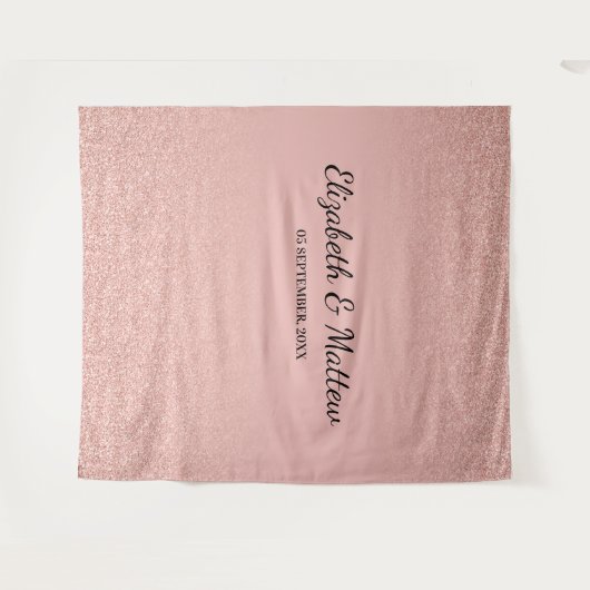 Rose Goldglanz Rosa Hintergrund Tepestry Wandteppich (Vorderseite (Horizontal))