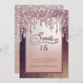 Rose Goldglatter Tropfen ombre butterfly Einladung (Vorne/Hinten)