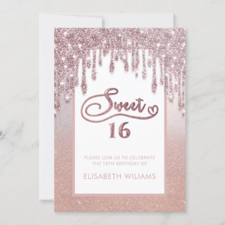 Rose Goldglatter Tropfen ombre Schmetterling invit Einladung