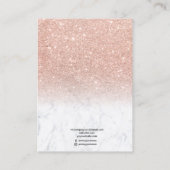 Rose Goldgold Glitzer Schmuckring anzeigen Visitenkarte (Rückseite)