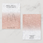 Rose Goldgold Glitzer Schmuckring anzeigen Visitenkarte (Vorne/Hinten)