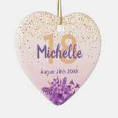 Rose Goldgold lila Blütenbezeichnung Keramik Ornament (Rechts)