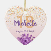 Rose Goldgold lila Blütenbezeichnung Keramik Ornament (Hinten)