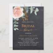 Rose Goldgrün Kalkboard Luxus-Brautparty Einladung (Vorderseite)