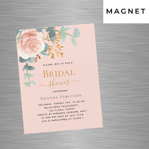 Rose Goldgrün Pfirsichfarben Luxus-Brautparty Magneteinladung