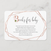 Rose goldgrüne geometrische Blumenbücher für Säugl Begleitkarte (Vorderseite)