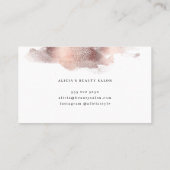 Rose Goldgurt Glitzer Salon Make-up Künstler Busin Visitenkarte (Rückseite)