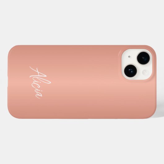 Rose goldgürtelige Unterschrift personalisiert Case-Mate iPhone Hülle (Rückseite (Horizontal))