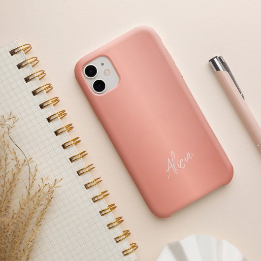 Rose goldgürtelige Unterschrift personalisiert Case-Mate iPhone Hülle