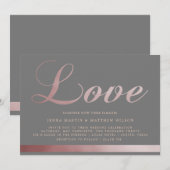 Rose-Goldkalligrafie | Einladung zur Hochzeit (Vorne/Hinten)