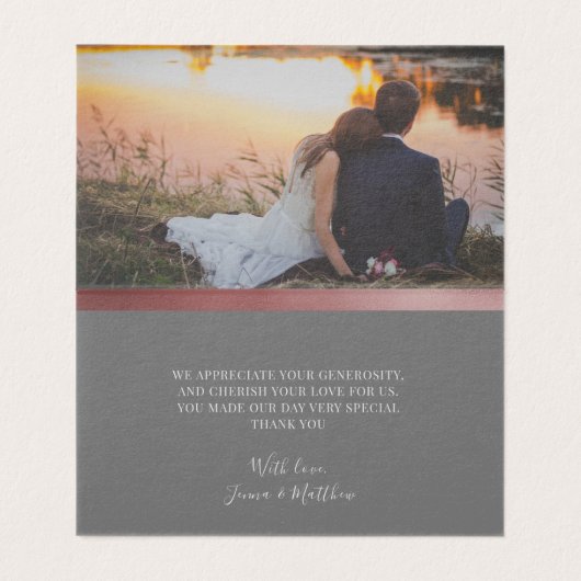 Rose-Goldkalligrafie | Gefaltete Dankeskarte (Innenseite Aufgefaltet)