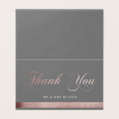 Rose-Goldkalligrafie | Gefaltete Dankeskarte (Außenseite Aufgefaltet)